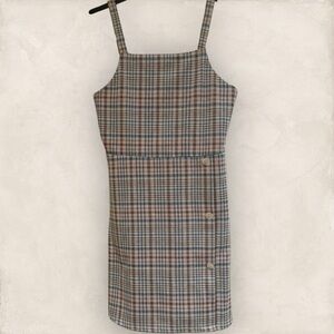 Plaid Mini Dress with Button Detail‎ Gingham Rare Editions Brand